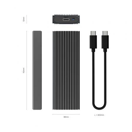 AISENS Caja Externa M.2 NVMe ASM2-023GR Gris USB 3.2 Gen2